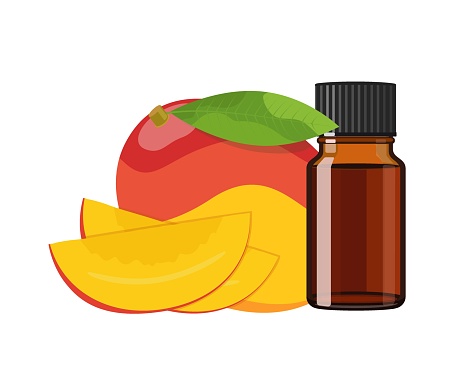 Mango Essential Oil In Brown Glass Bottle Herbal Alternative Medicine  Treatment Product Vector Illustration On White Background Stock  Illustration - Download Image Now - iStock