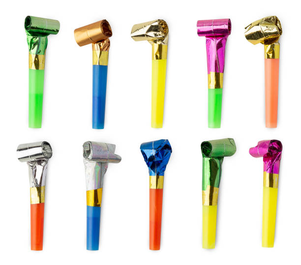 Whistles, Party decoration isolated on white background with clipping path