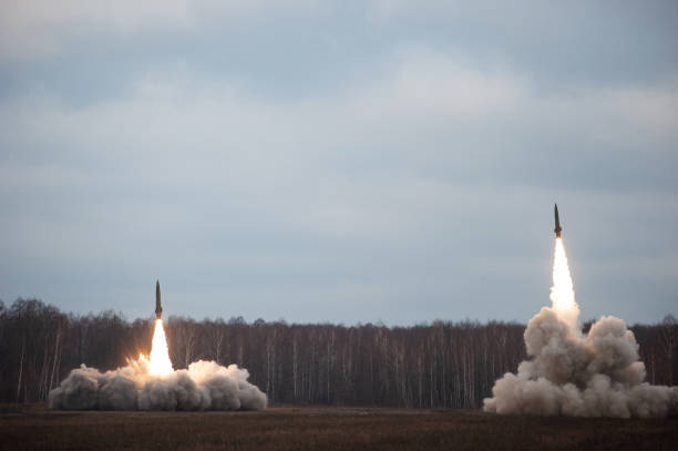 istock Launch of military missiles 1414555291