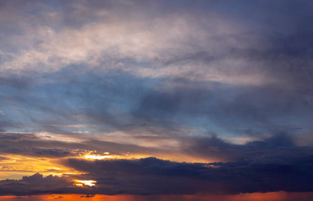 istock Sunrise in a blue sky for background and layer 1414555401