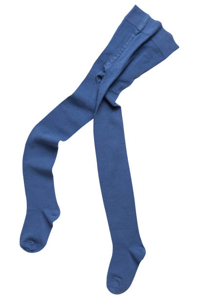 istock Blue children's tights in motion, as if walking or dancing, on a white background 1414562268