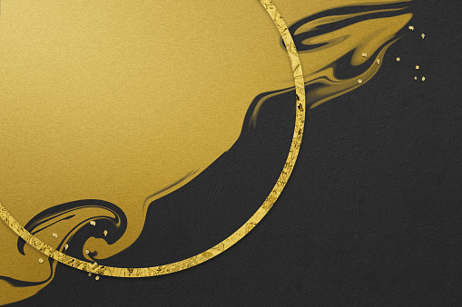 Exotic gold accessories and black background. Middle Eastern inspired design.