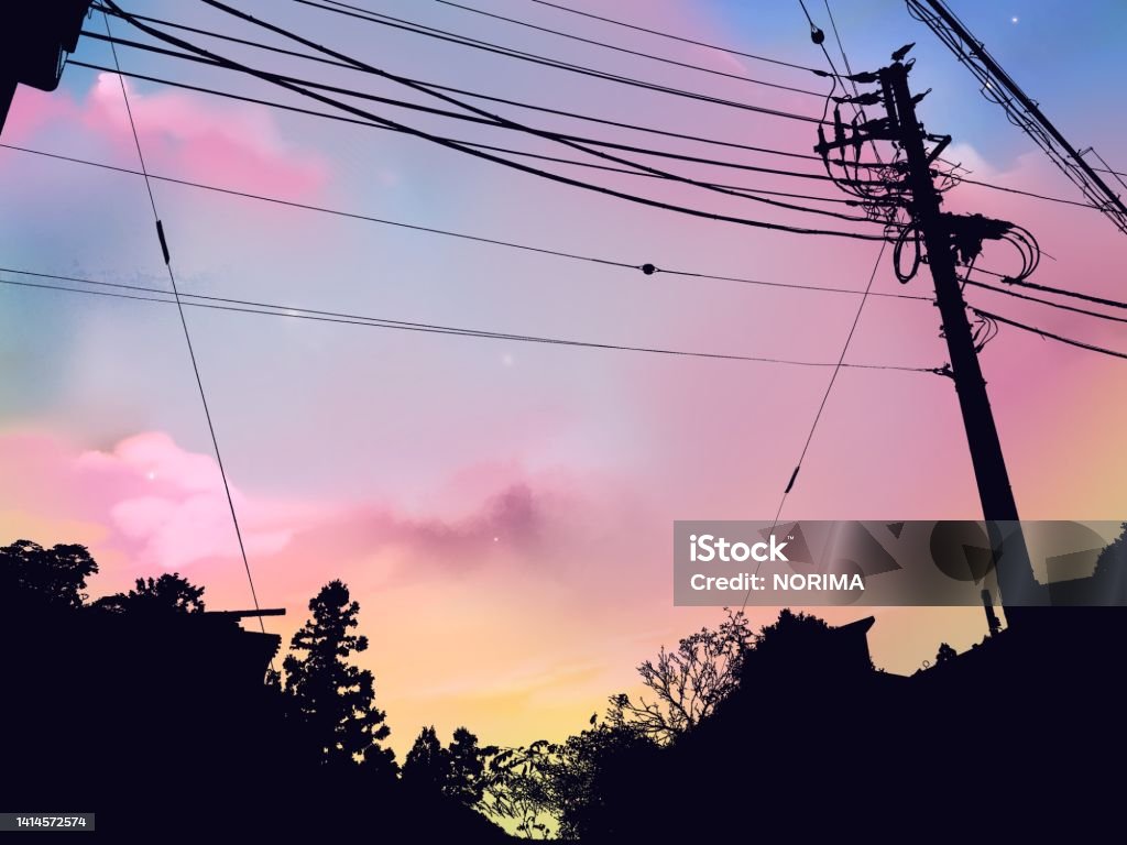 Clip Art Về Phong Cảnh Nền Của Bầu Trời Đêm Với Mặt Trăng Tuyệt ...