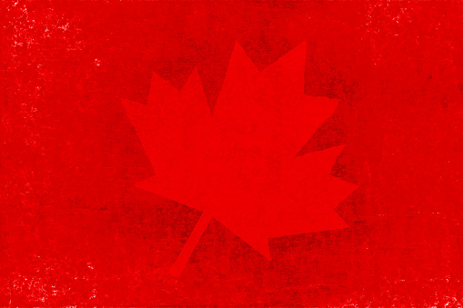 Canada flag maple leaf watermark design on a red background. Apt for use as wallpapers, posters, backdrops, banners, greeting cards templates or patriotic designs for Canada Independence Day, Remembrance Day. There is No people and no text and ample copy space.