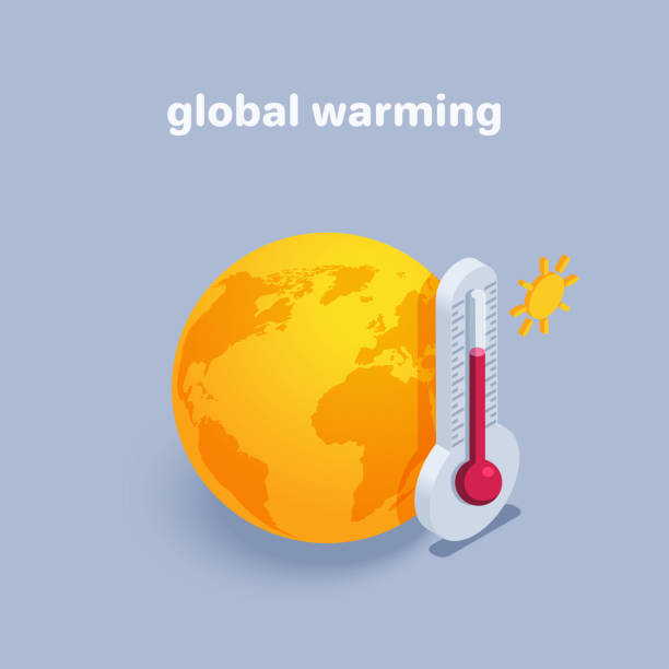 지구 온난화 - global warming globe climate earth stock illustrations