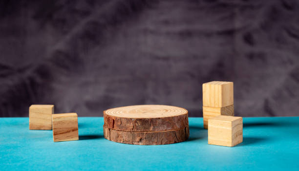 istock Wooden product display mockup with clean space for your design 1414580517