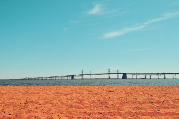 Bridge over the Chesapeake Bay it’s Sandy point park in Maryland