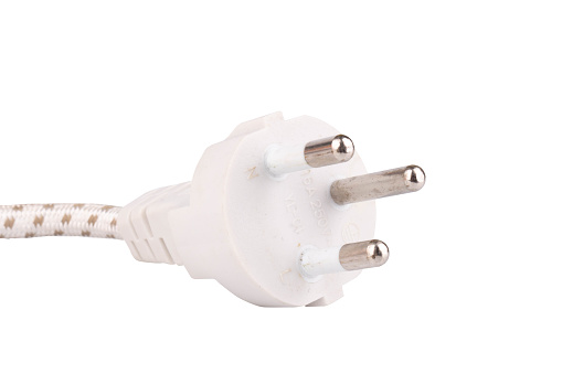 electric plug 3 isolated on white background.
