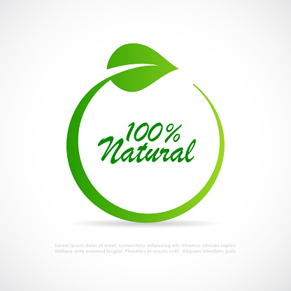 100 natural vector circle icon isolated on white background