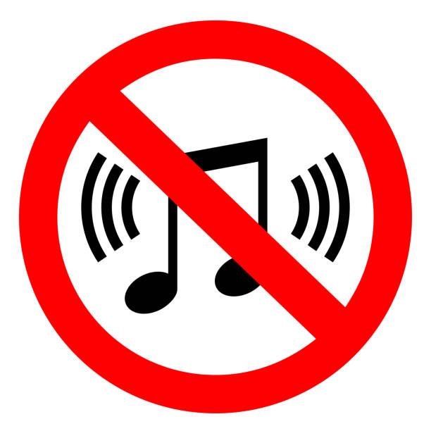 kein lautes schallzeichen, leises symbol beibehalten - warning sign audio stock-grafiken, -clipart, -cartoons und -symbole