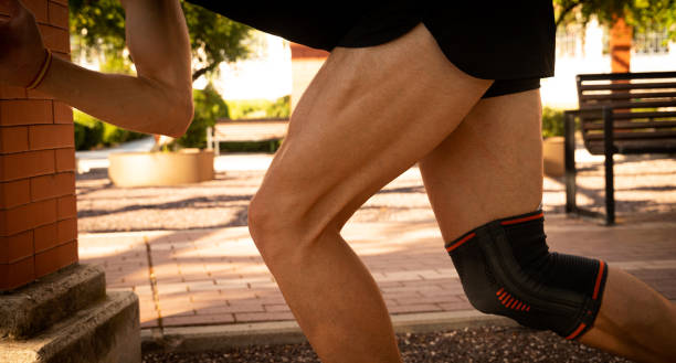 athletic man body showing leg muscles