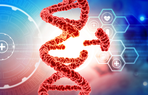 DNA structure  DNA modification. 3d illustration
