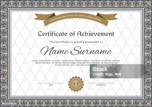 Certificate Border Grey Ornamental Frame For Certificate Blank Vector