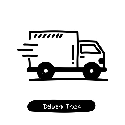 Delivery Truck Icon. Trendy Style Vector Illustration Symbol