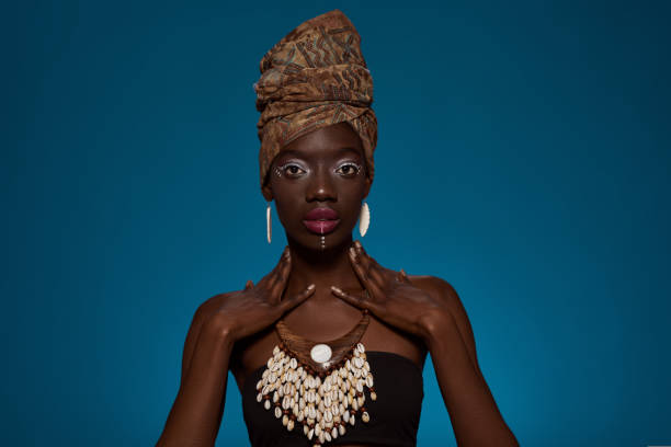 istock Front view of stylish black girl looking at camera 1414603427