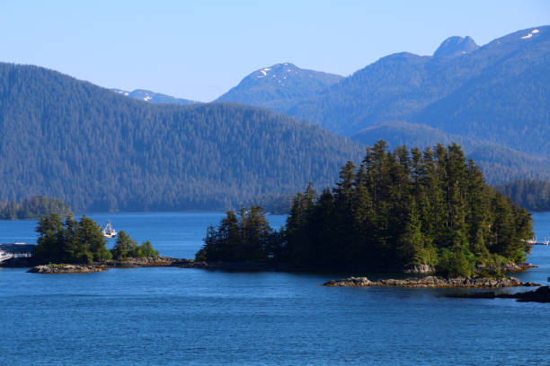 istock Alaska, small tree-covered island in the Sitka Sound 1414605833