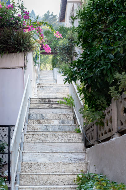 istock Empty stone staircase leading to the house. 1414615475