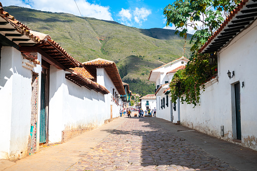 leyva, colombia. 7th augut, 2022: leyva is an old village of cobblestone and colonial houses at its streets