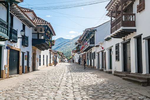 leyva, colombia. 7th augut, 2022: leyva is an old village of cobblestone and colonial houses at its streets