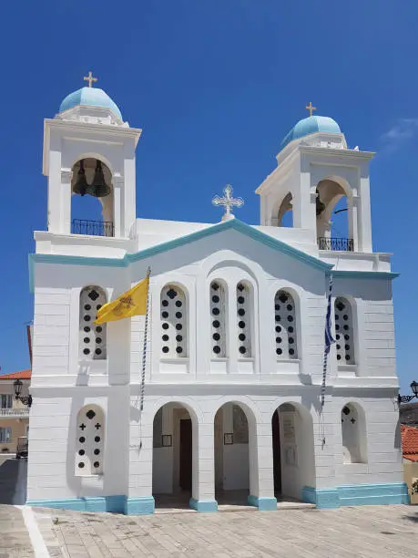 andros island andros city in greece church orthodox
