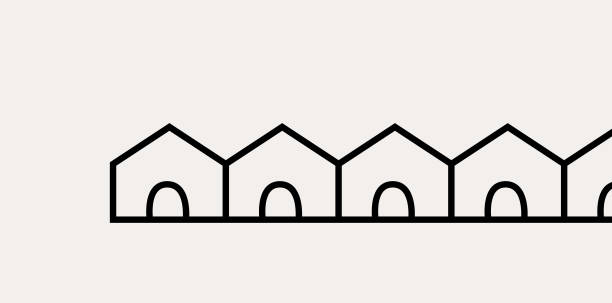 illustrations, cliparts, dessins animés et icônes de ensemble de maisons jumelées. icône, symbole. architecture. illustration vectorielle. - model home house home interior roof