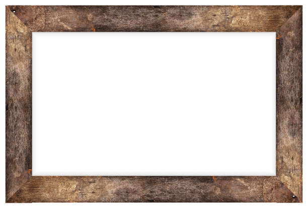 Wood frame or photo frame isolated on white background stock photo