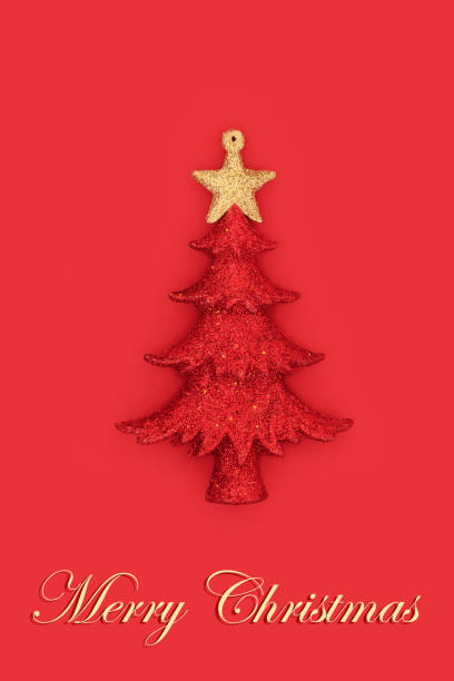 istock Merry Christmas Sparkling Red Bauble Tree Decoration 1414625877