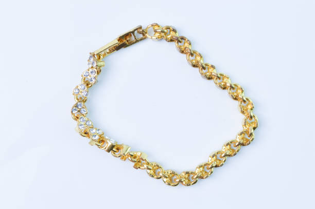 istock Gold bracelet isolated on a white background 1414626814