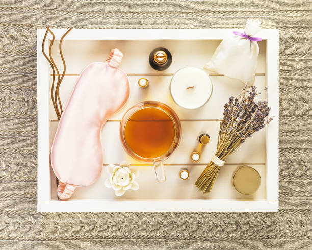 istock Relaxing at home with set for good sleeping 1414628830