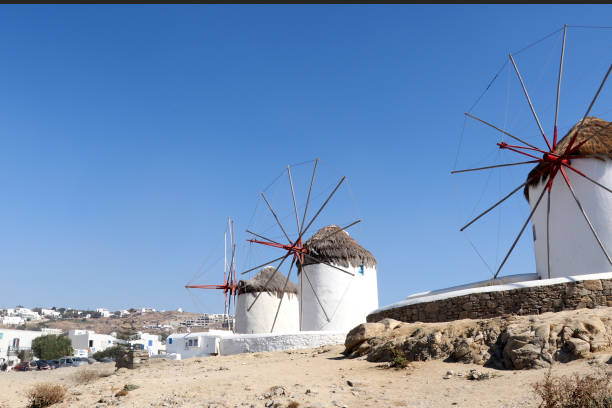 istock Windmills in Mykonos, Greece 1414630583