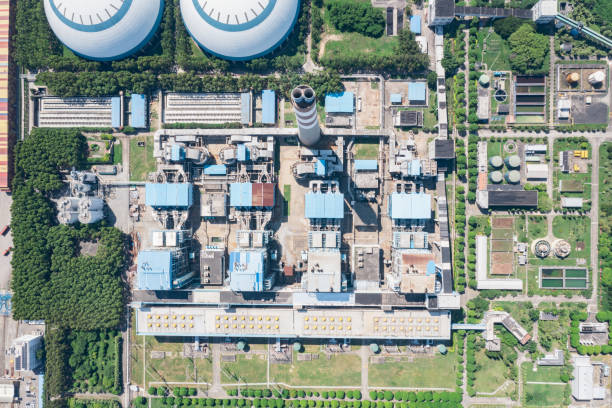 istock Aerial view of power plant 1414634094