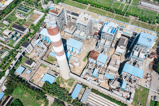Aerial view of power plant