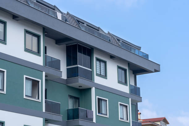 istock Modern multi-apartment residential building. New multi-storey building. 1414639961