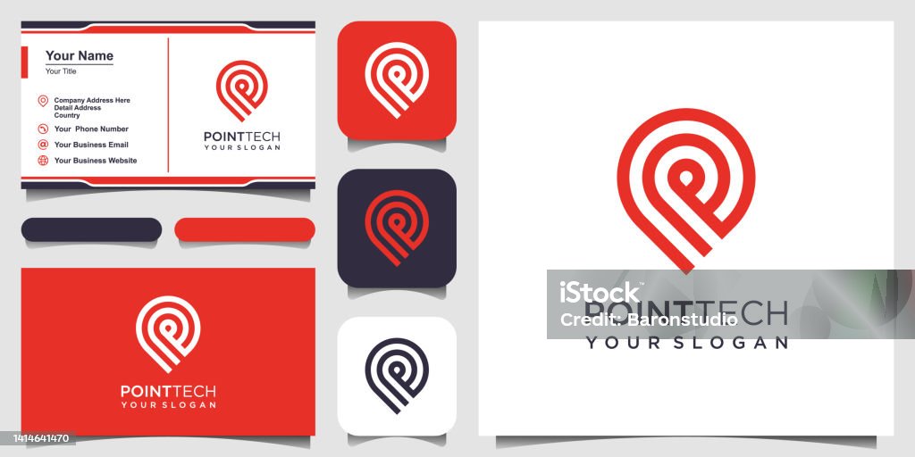 Point Tech Logo With Line Art Style Creative Vector Technology ...