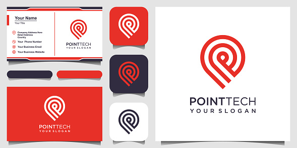 Point B R Tech Logo Point Tech Logo With Line Art Style Creative Vector Technology ...