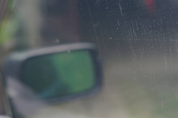 rearview mirror on an old 90's car