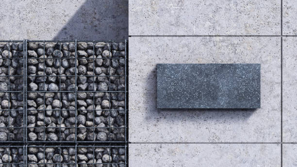 istock A 3d rendering image of metal blank sign on cracked concrete wall. 1414647887