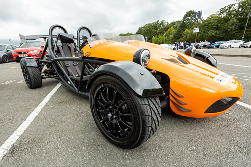 Darlington UK; 23rd August 2020: An orange Ariel Atom sports car Auto Show (car show)