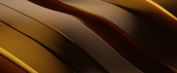 istock Golden volumetric stripes with dark gradient background 1414652181