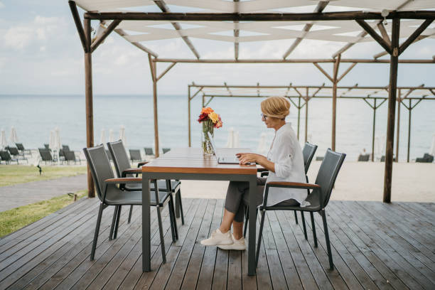 istock Woman working on vacation 1414655799
