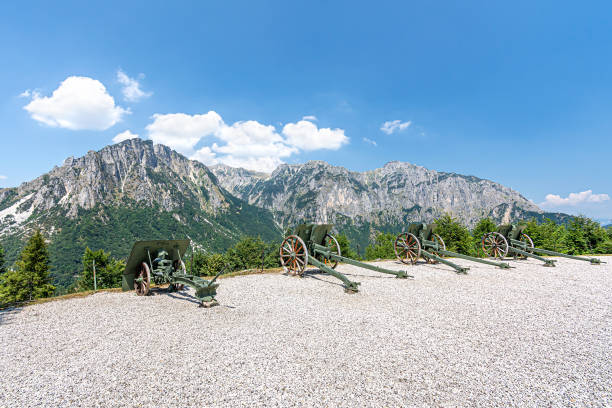 Ancient cannons at the Pasubio Ossuary