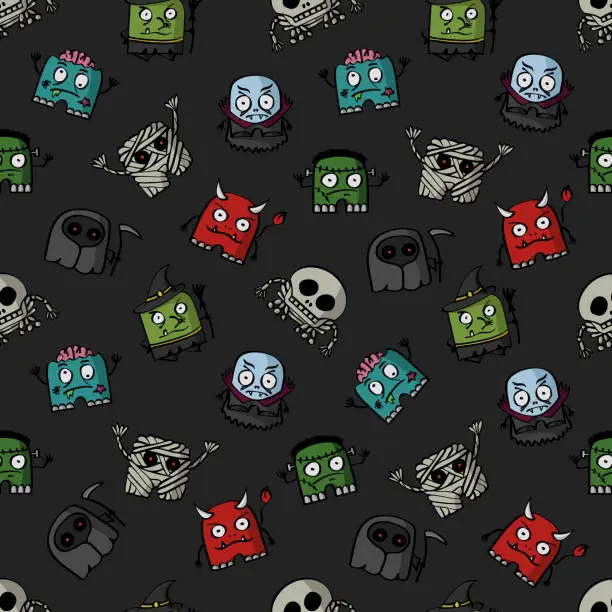 Vector illustration of A pattern for a family holiday Halloween. For fabrics, wallpaper, textiles, backgrounds, packaging paper