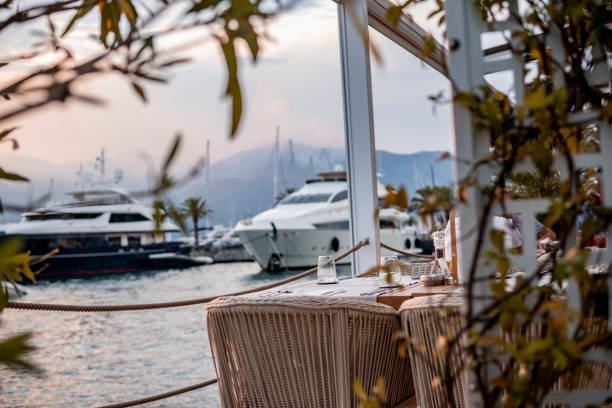 istock Anchored yachts on the seashore 1414658505