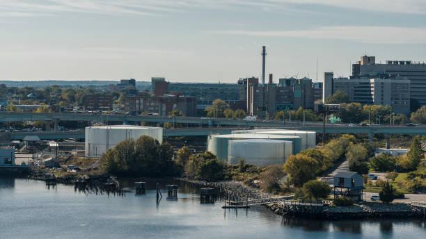istock Industrial district at Providence River, Providence, Rhode Island. 1414668273
