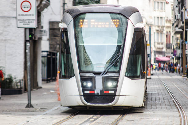 istock vlt train in downtown rio de janeiro, Brazil. 1414672616