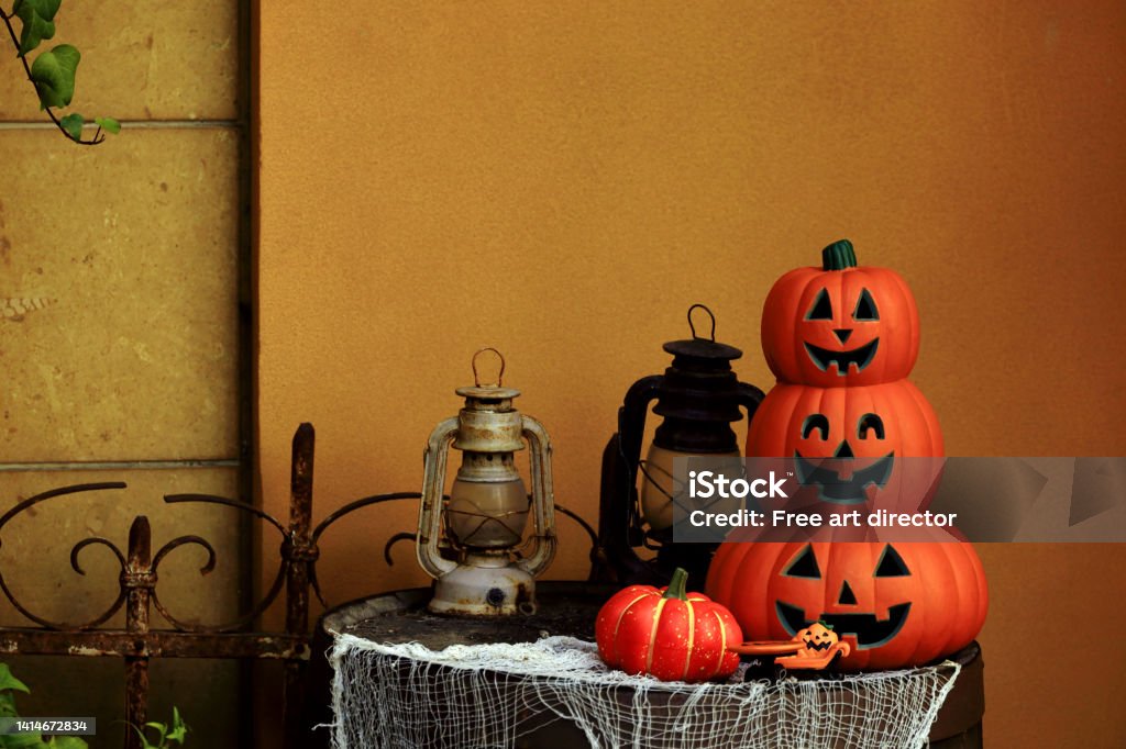 Street Halloween decorations Halloween and Annual Events and Decorations Decoration Stock Photo