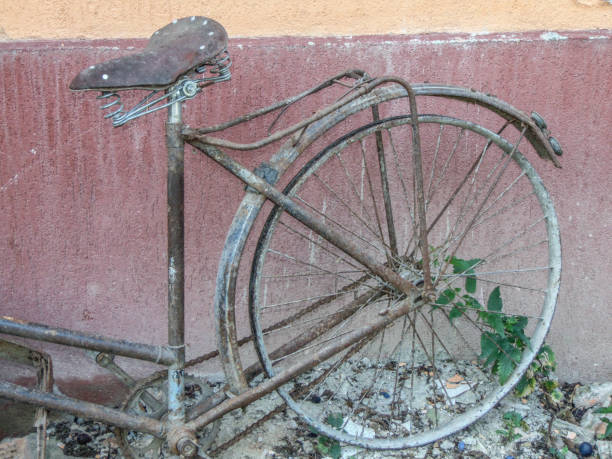 istock view of an old bicycle. Detail 1414675278