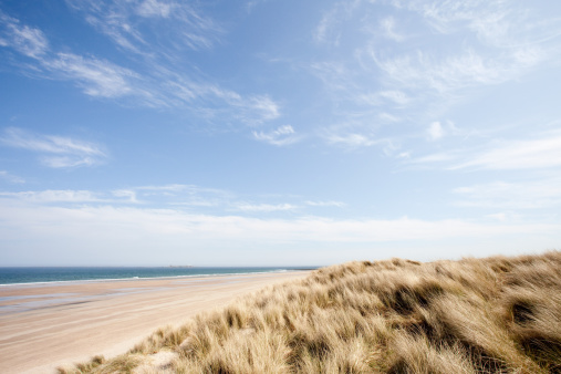 Playa de Bamburgh, desde Northumberland, Reino Unido photo
