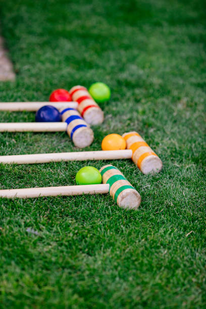 Croquet Set Croquet Set on grass tournament of roses stock pictures, royalty-free photos & images