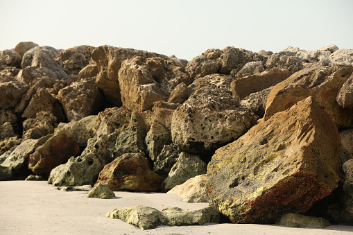 large rocks on the beach